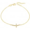 Beneto Gold-plated silver bracelet with cross AGB484 / 20-GOLD Beneto Gold-plated silver bracelet with cross AGB484 / 20-GOLD