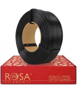 3D-muovi ASA musta 1,75 mm 1 kg täyttöpakkaus Rosa3D