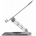 ErgoWork Alu 360° rotatable computer table, silver