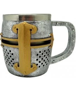 Puckator Medieval Knight Silver and Gold Helmet jug