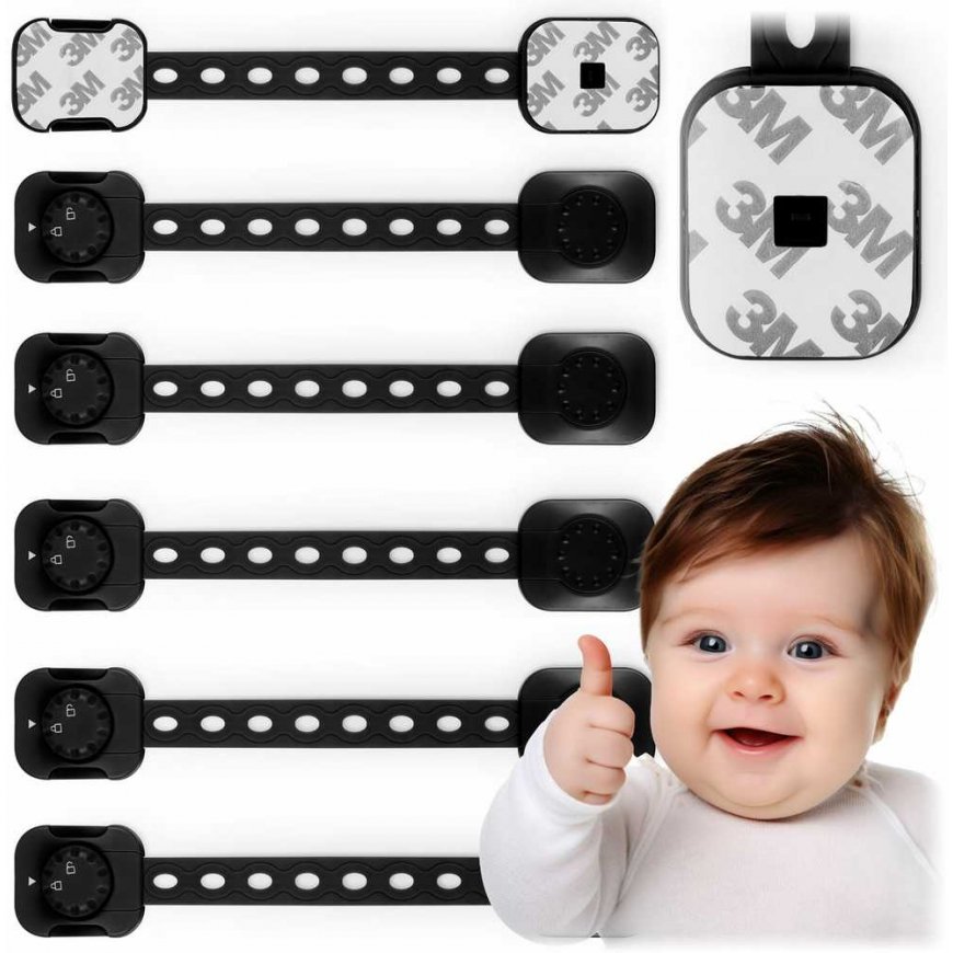 Ricokids 798202 cabinet opening lock, 6 pcs, black