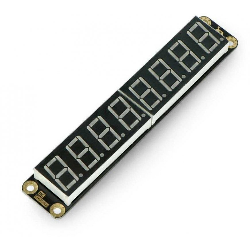 DFRobot DFR0645-G Gravity 8 segmentų, 8 skaitmenų LED ekranas, I2C, žalias