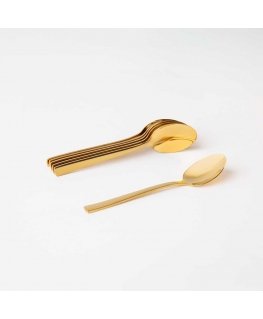 Set of 6 Prato teaspoons, gold color AMBITION