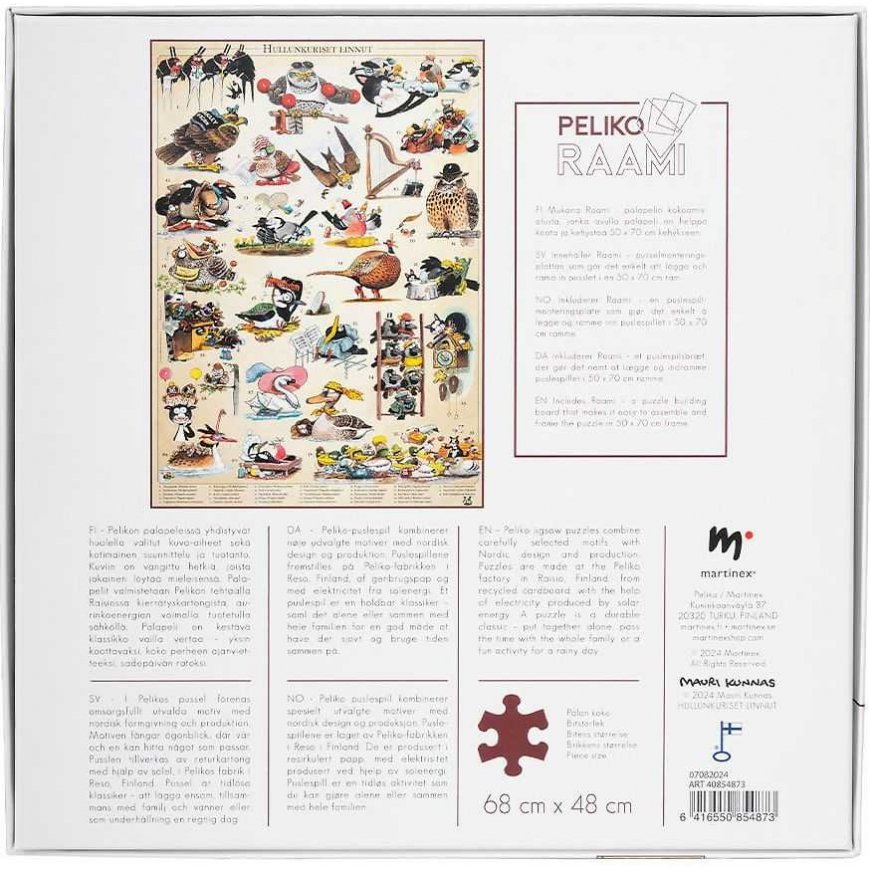 Puzzle Martinex Mauri Kunnas Hullunkuriset linnut palapeli, 1000 pieces – 3