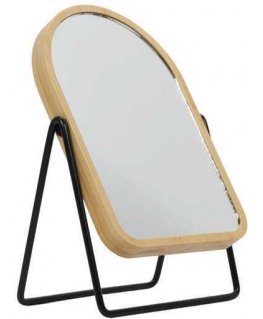 Frame Makeup mirror in bamboo frame, magnifying, rotating