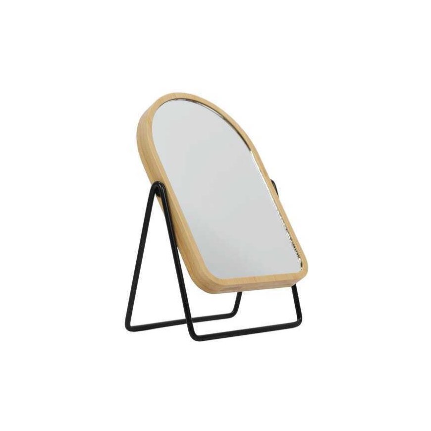 Frame Makeup mirror in bamboo frame, magnifying, rotating