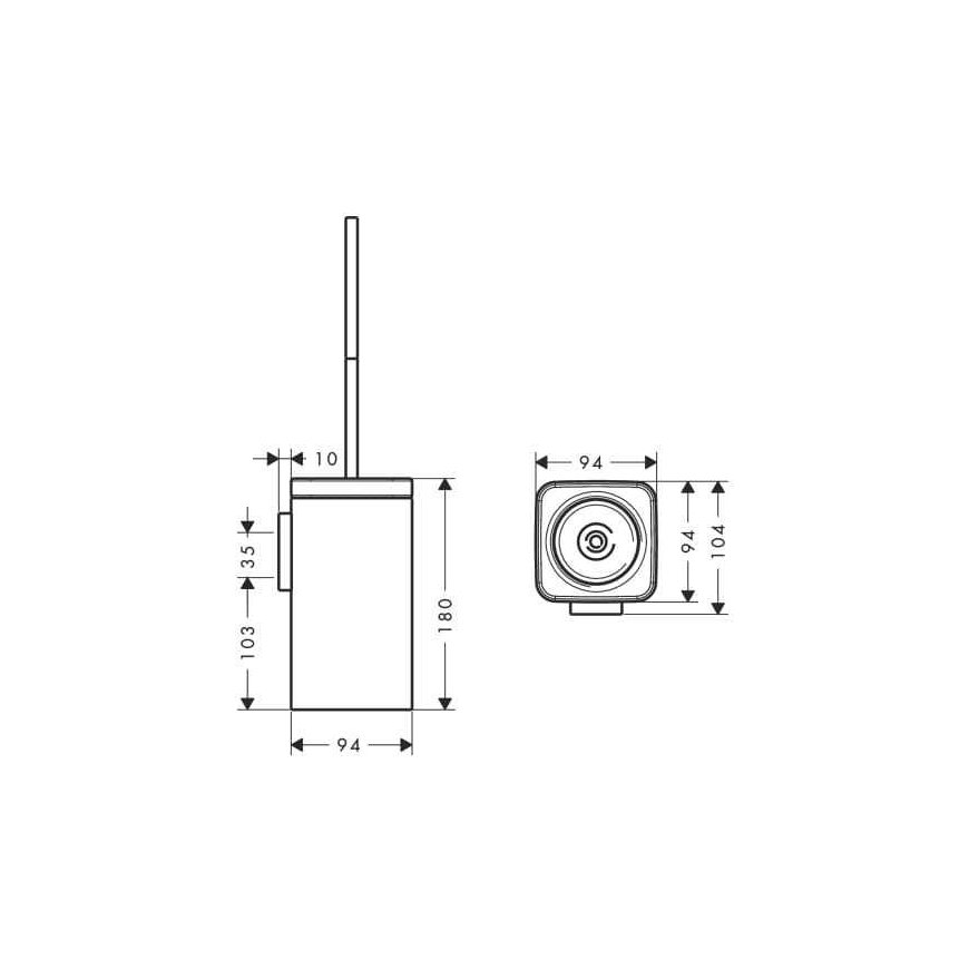 Toilet brush Hansgrohe, AXOR, wall-mounted, Gold optic splava