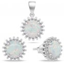 Brilio Silver Brilio Silver charming opal jewelry set SET254W (earrings, pendant) Brilio Silver Brilio Silver charming opal jewelry set SET254W (earrings, pendant)