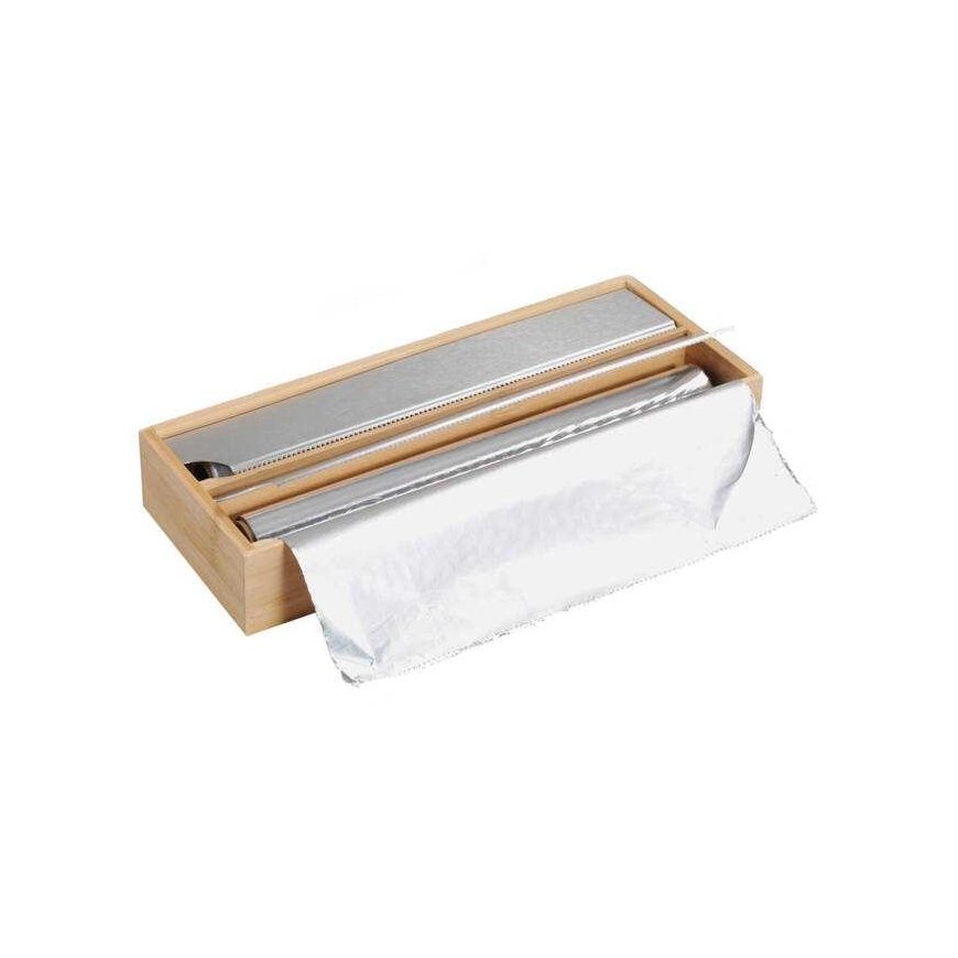 Kesper Food foil dispenser, two compartments, bamboo, 35 x 13 cm