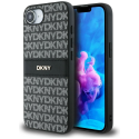 DKNY Repeat Texture Pattern with Tonal Stripe Case for Apple iPhone 16e black DKNY Repeat Texture Pattern with Tonal Stripe Case for Apple iPhone 16e black