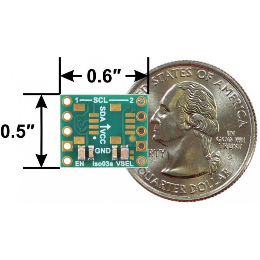 ISO1640 - Bidirectional I2C Isolator with Isolated Power Supply without Connectors - 5V/3.3V, 200mA - Pololu 5392 – 5