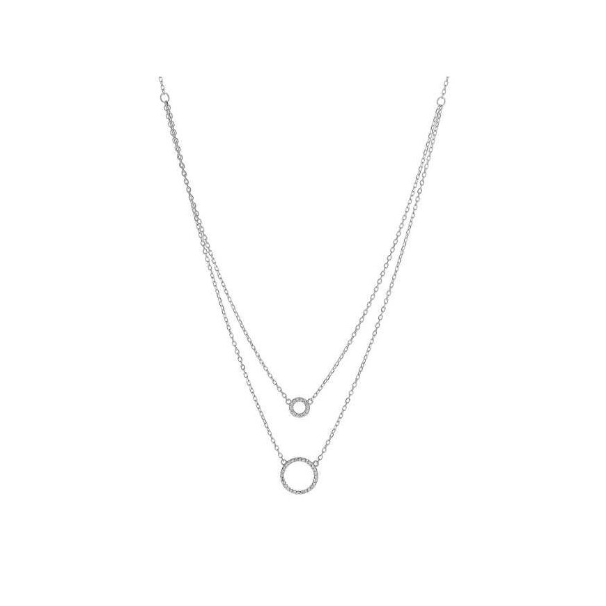 Again Jewelry Double silver pendant with rings AJNA0030