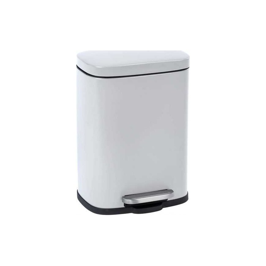 Bathroom basket with pedal Easy Close 5l, white, Wenko