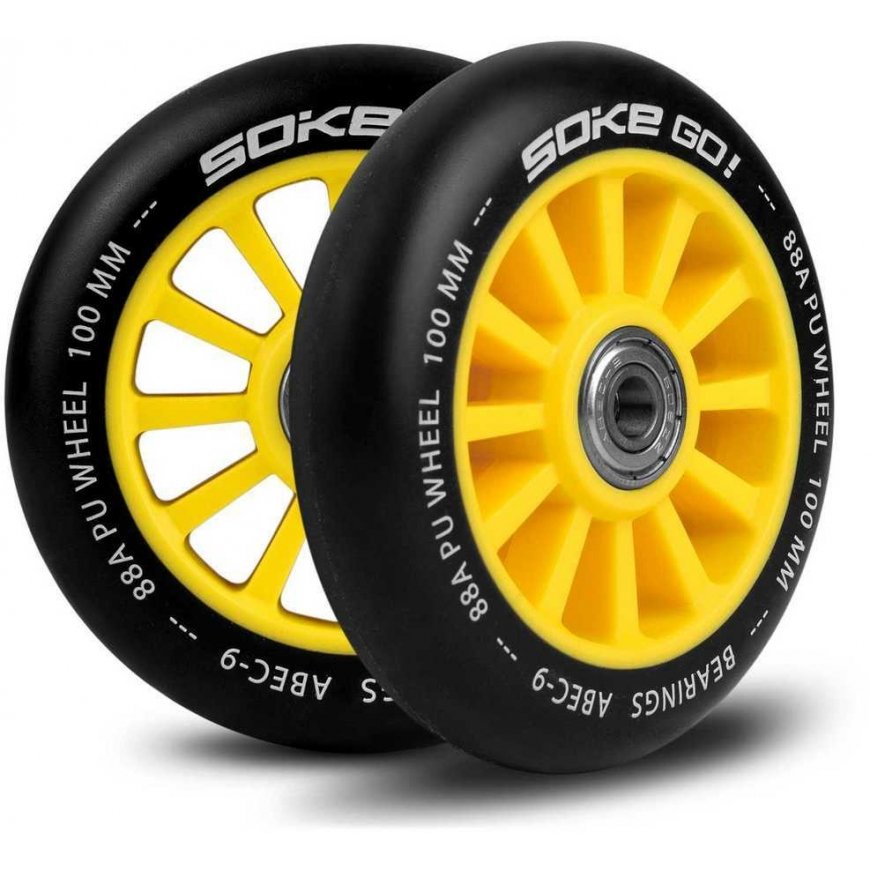 Soke Kółka do hájnogi 100 mm yellow 2 pcs