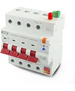 Tuya - 3 fazių WiFi saugiklis su energijos skaitikliu - 4P 16A - RTX WCB16-4P