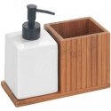 Wenko Liquid dispenser with bamboo organizer MERA