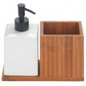 Wenko Liquid dispenser with bamboo organizer MERA