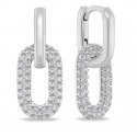 Brilio Silver Silver oval earrings 2in1 with zircons EA1177W Brilio Silver Silver oval earrings 2in1 with zircons EA1177W