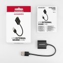 Axagon ADA-12 USB 2.0 Stereo Audio Mini-Adapter 15 cm Kabellänge - Kabel - Audio/Multimedia 2.0 kanā