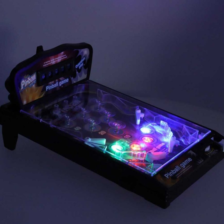 Ikonka Pinball flipper arcade game table with lights and music – 3