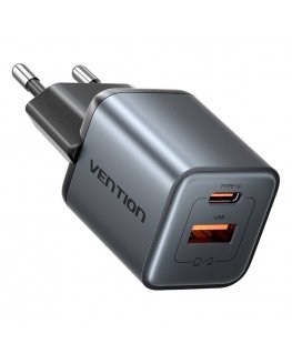 GaN Vention USB-C + USB-A 30W Charger (Gray)