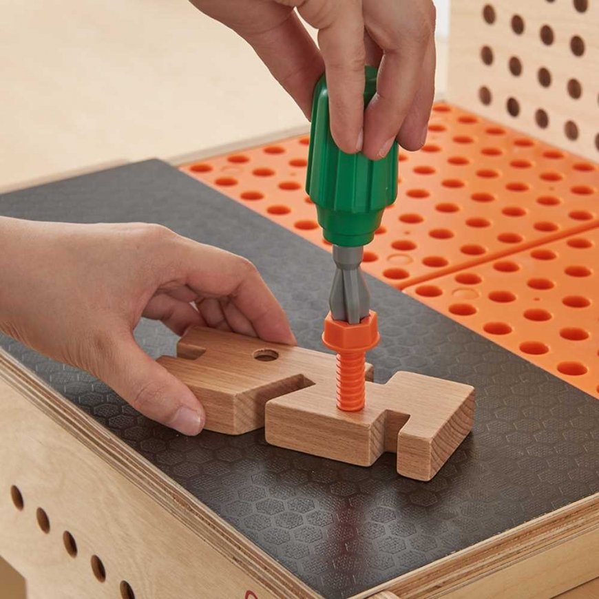 MASTERKIDZ puinen Montessori-työpaja STEM työkaluineen + hinta – 4