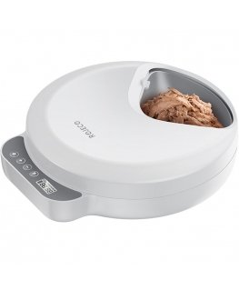 Rojeco F26 4 Meals Cat Feeder Button Version with 2 Ice Packs (white)