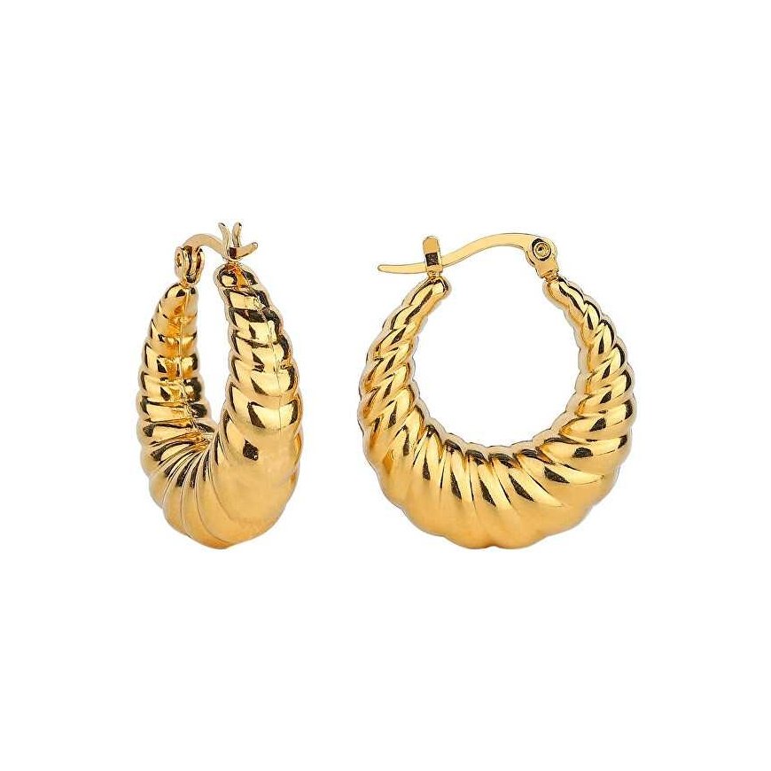 Elegant gold-plated steel earrings