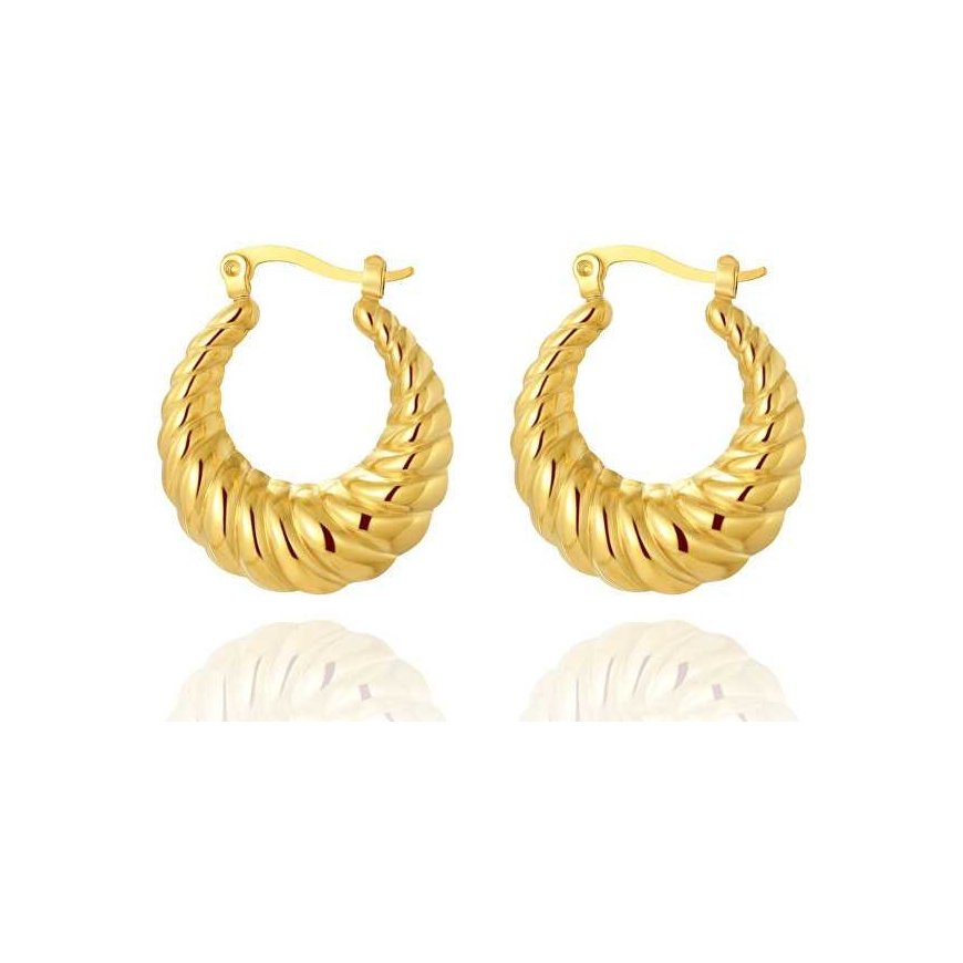 Elegant gold-plated steel earrings – 2