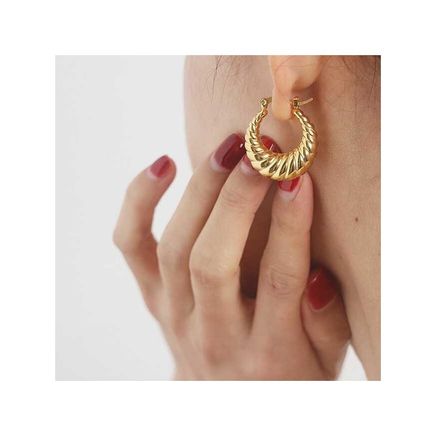 Elegant gold-plated steel earrings – 3
