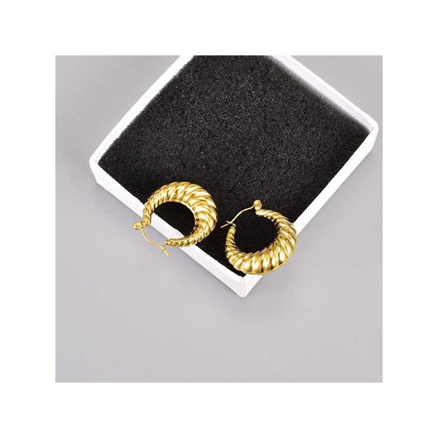 Elegant gold-plated steel earrings – 4