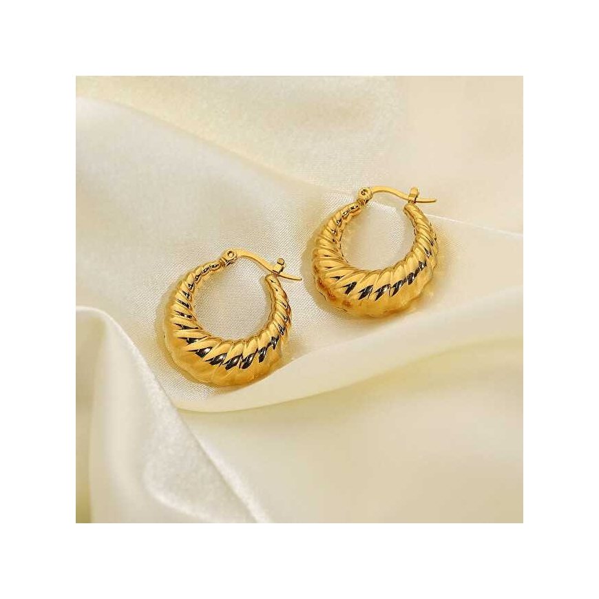 Elegant gold-plated steel earrings – 5