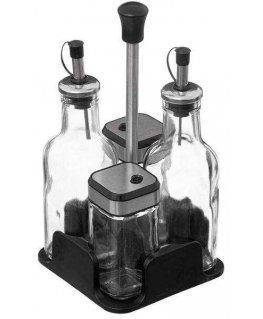 5five Simply Smart Spices for the Table: Olive Oil and Vinegar Bottles + Pepper Mill with Salt Shaker