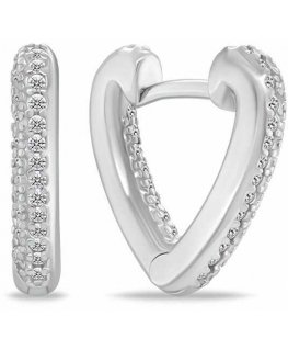 Brilio Silver Silver Heart Earrings with Zircons EA1186W
