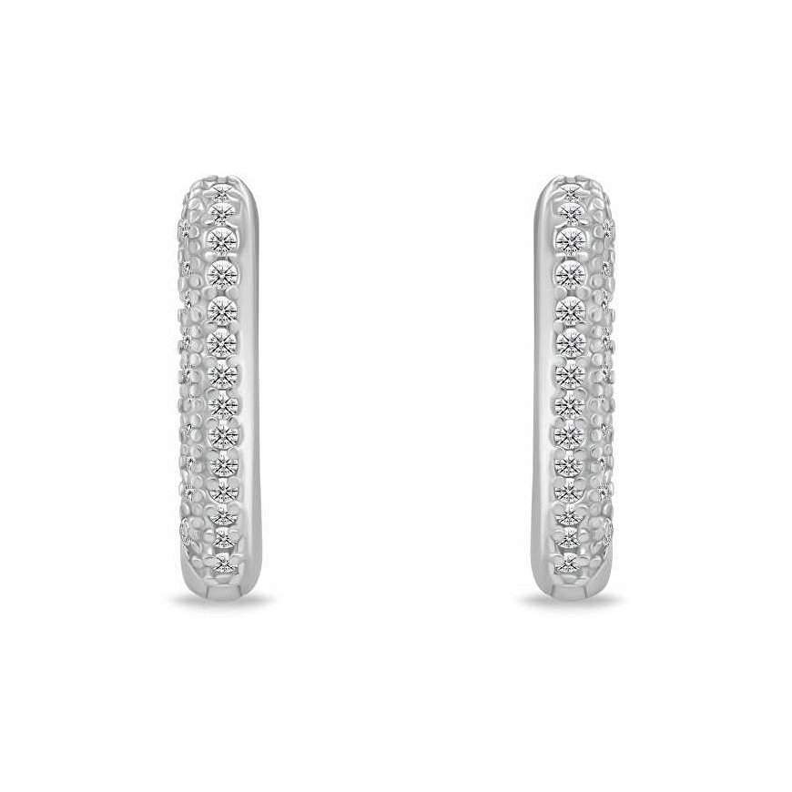 Brilio Silver Silver Heart Earrings with Zircons EA1186W – 3