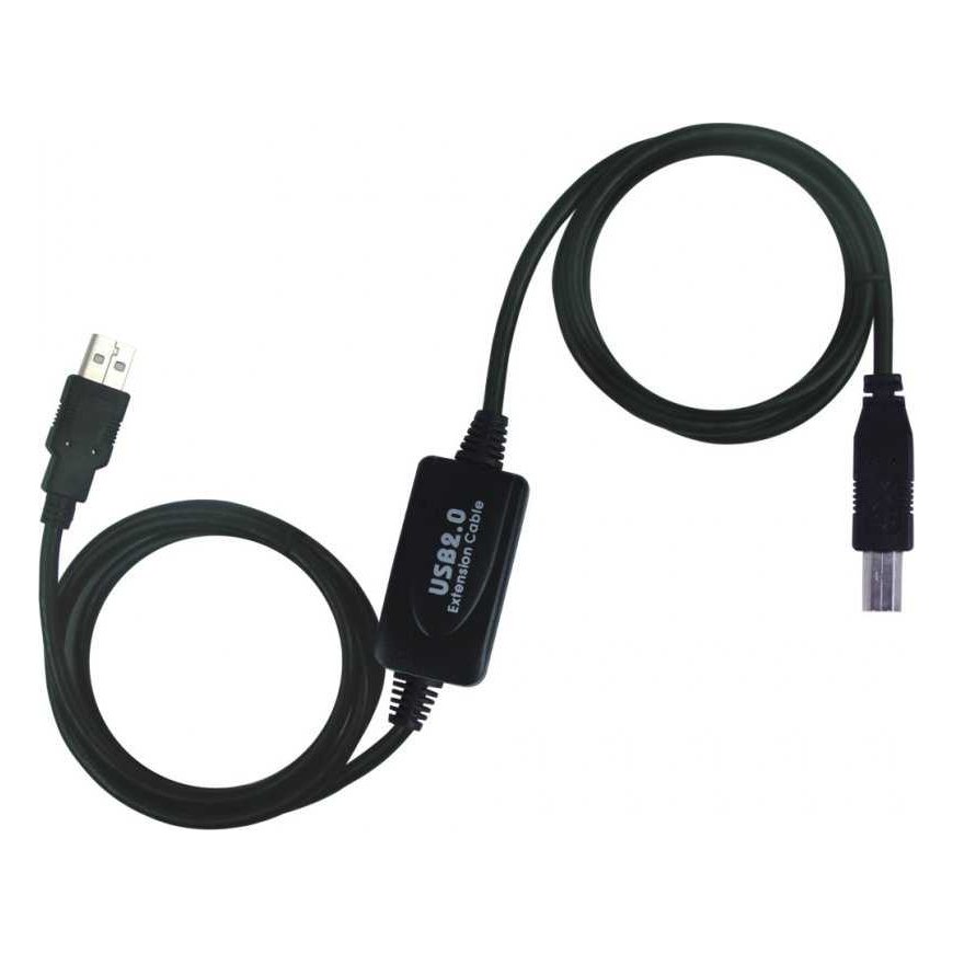 PremiumCord USB Cable USB-A – USB-B 10 m Black (ku2rep10ab)