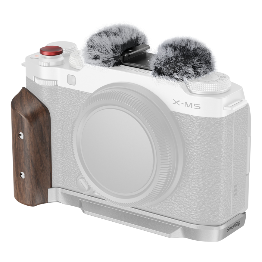 SmallRig 5261 L-Shape Mount Plate with Wooden Handle for FUJIFILM X-M5 Silver