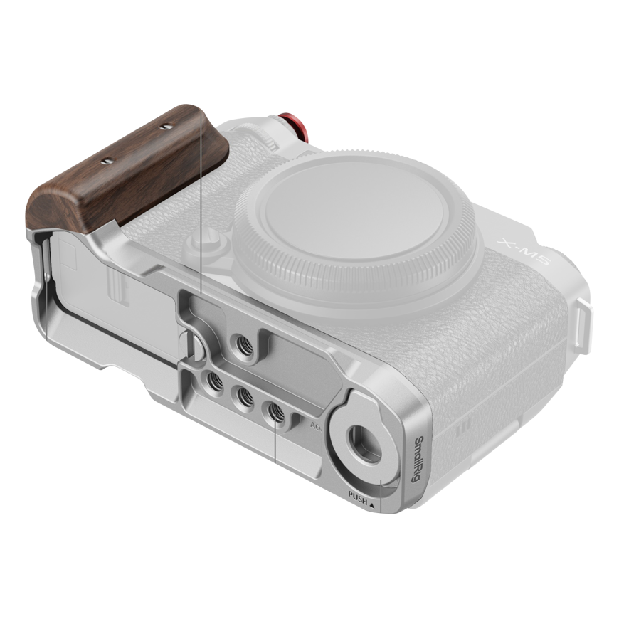 SmallRig 5261 L-formos tvirtinimo plokštė su mediniu rankenėle FUJIFILM X-M5 sidabrinė – 4