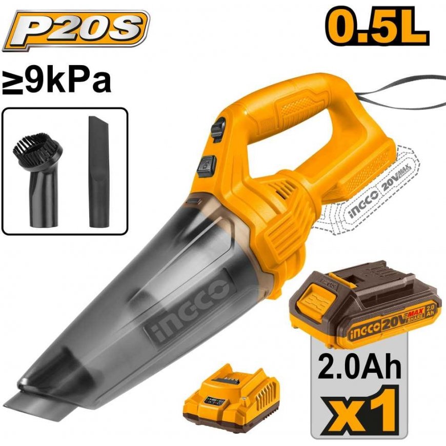 Ingco CVLI20126 AKU handheld vacuum cleaner including battery and charger – 2