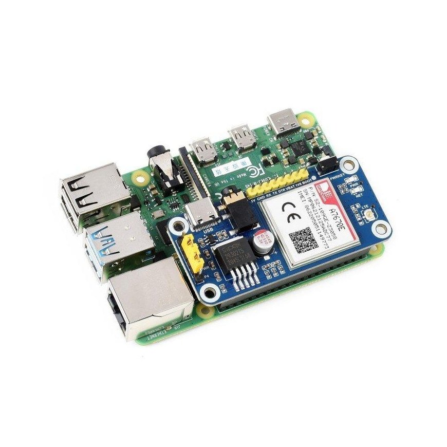 A7670E LTE Cat-1 HAT, designed for Raspberry Pi, multi-band, 2G GSM/GPRS, LBS - Waveshare 20049 – 4