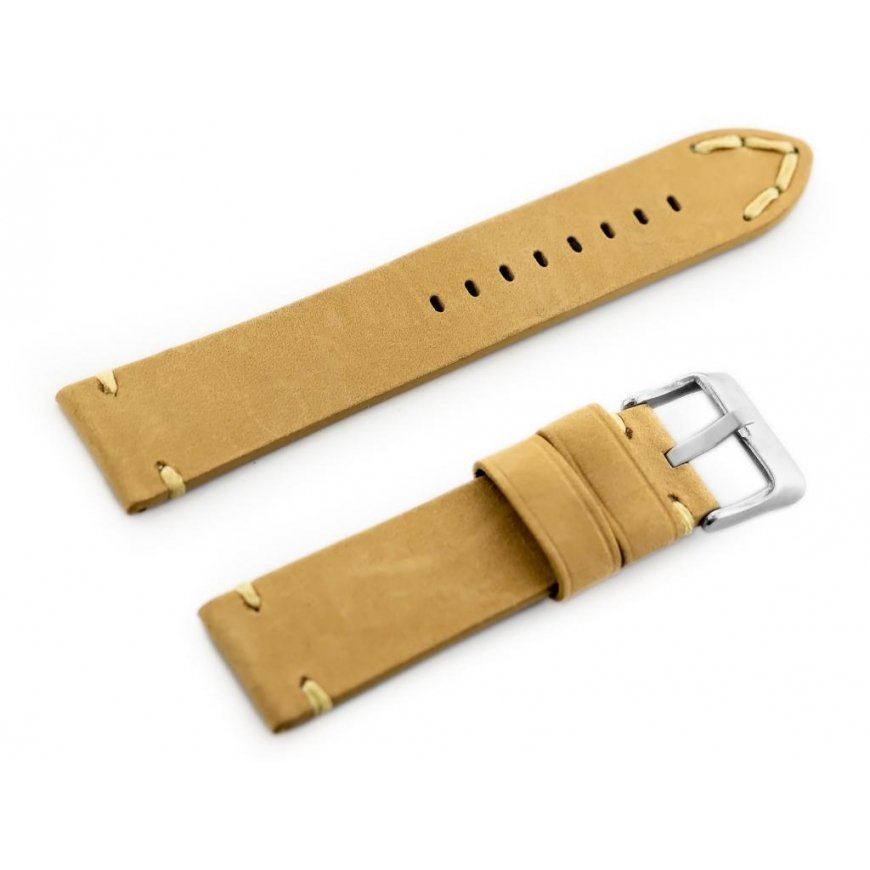 Pacific W93 leather watch strap - sand color - 22mm – 2