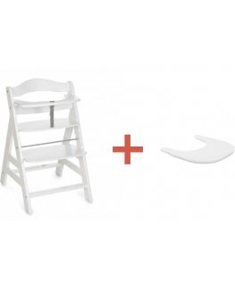Hauck Alpha+ high chair, White + Alpha Click Tray, White