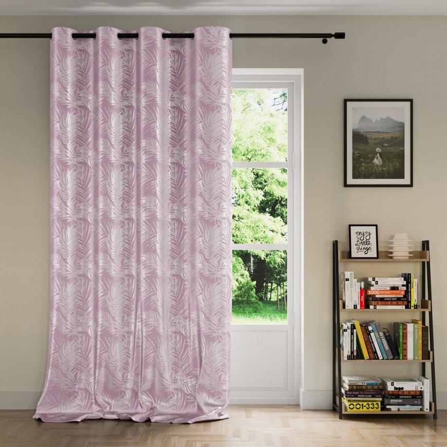 AmeliaHome CURT / AH / VELVET / SILVERLEAVES / POWDER Pink / 140X245 – 3