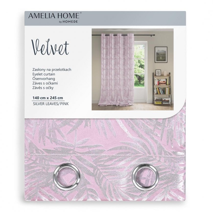 AmeliaHome VERHO / AH / SAMETTI / HOPEALEHDET / PULVERI Vaaleanpunainen / 140X245 – 5