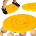 Orange balance beam with balls