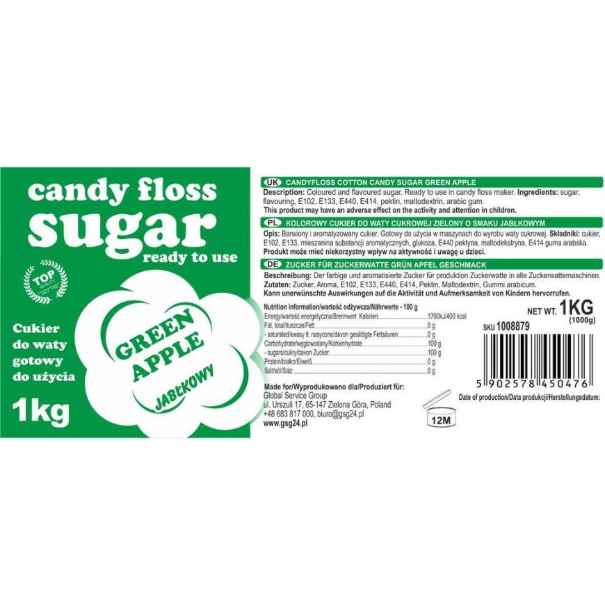 Gsg24 Sugar cotton candy GSG1008879, apple flavor, 1kg – 2
