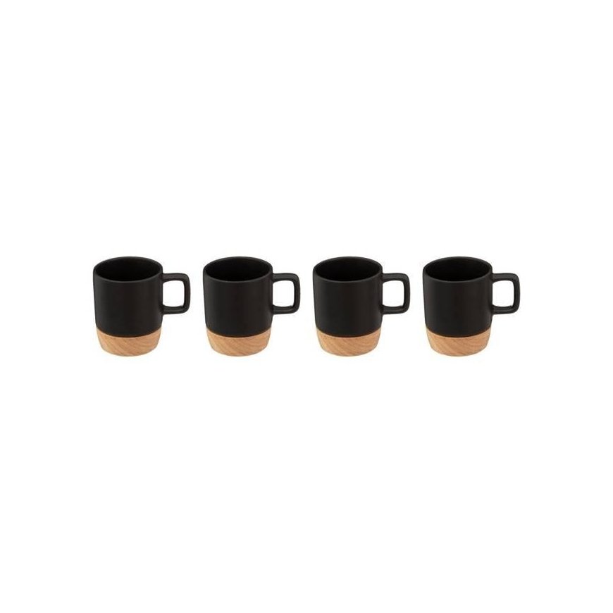 Secret De Gourmet KERAMIISET mukit bambustelineellä, 4 kpl x 120 ml