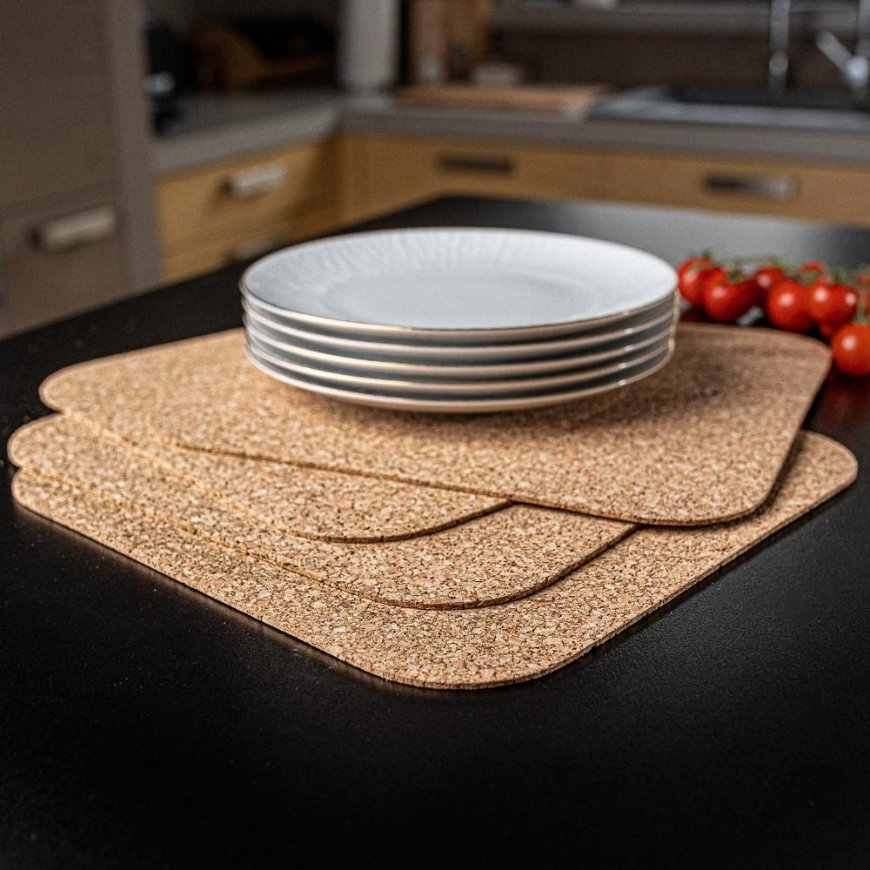 Lumarko KPL. 4 RECTANGULAR COASTERS 25X35CM NATURAL CORK – 4