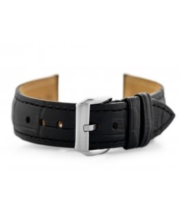 Pacific W06 leather watch strap - black - 24mm