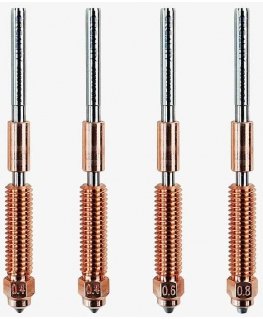 3D-tulostimen suuttimien sarja "Unicorn" 2x0.4mm 1x0.6mm 1x0.8mm K1C / ENDER-3V3 / K1MAX -mallille, jossa on päivitetty CREALITY
